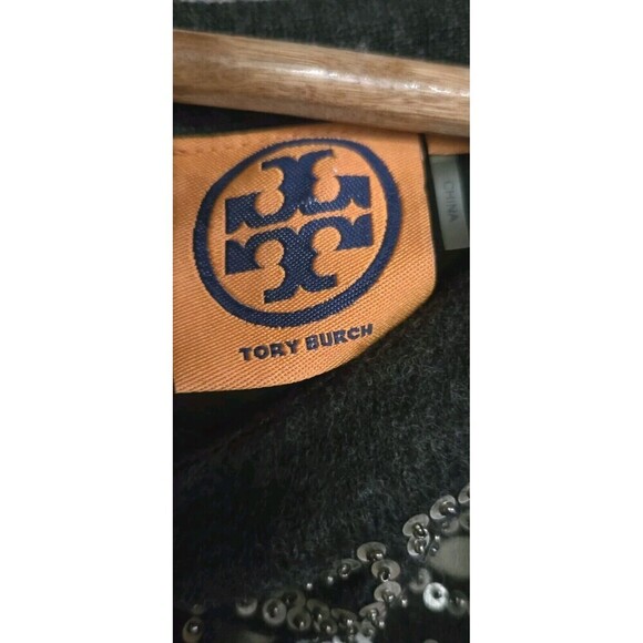 Tory Burch Minnie Sheath Dress Womens Small Black Embellished Wool Lined - Picture 4 of 12